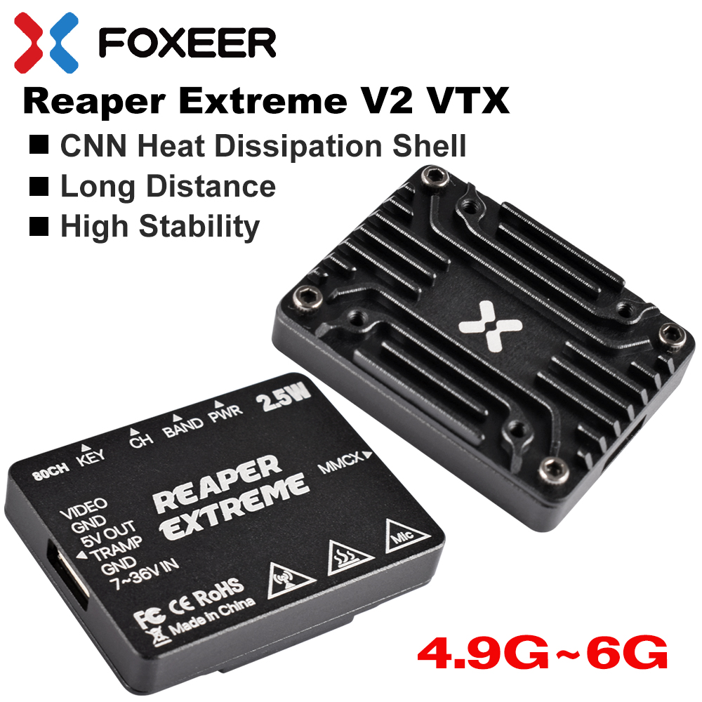 Foxeer Reaper Extreme 2.5W Vtx - Transmissor de Vídeo FPV Foxeer 4.9-6G