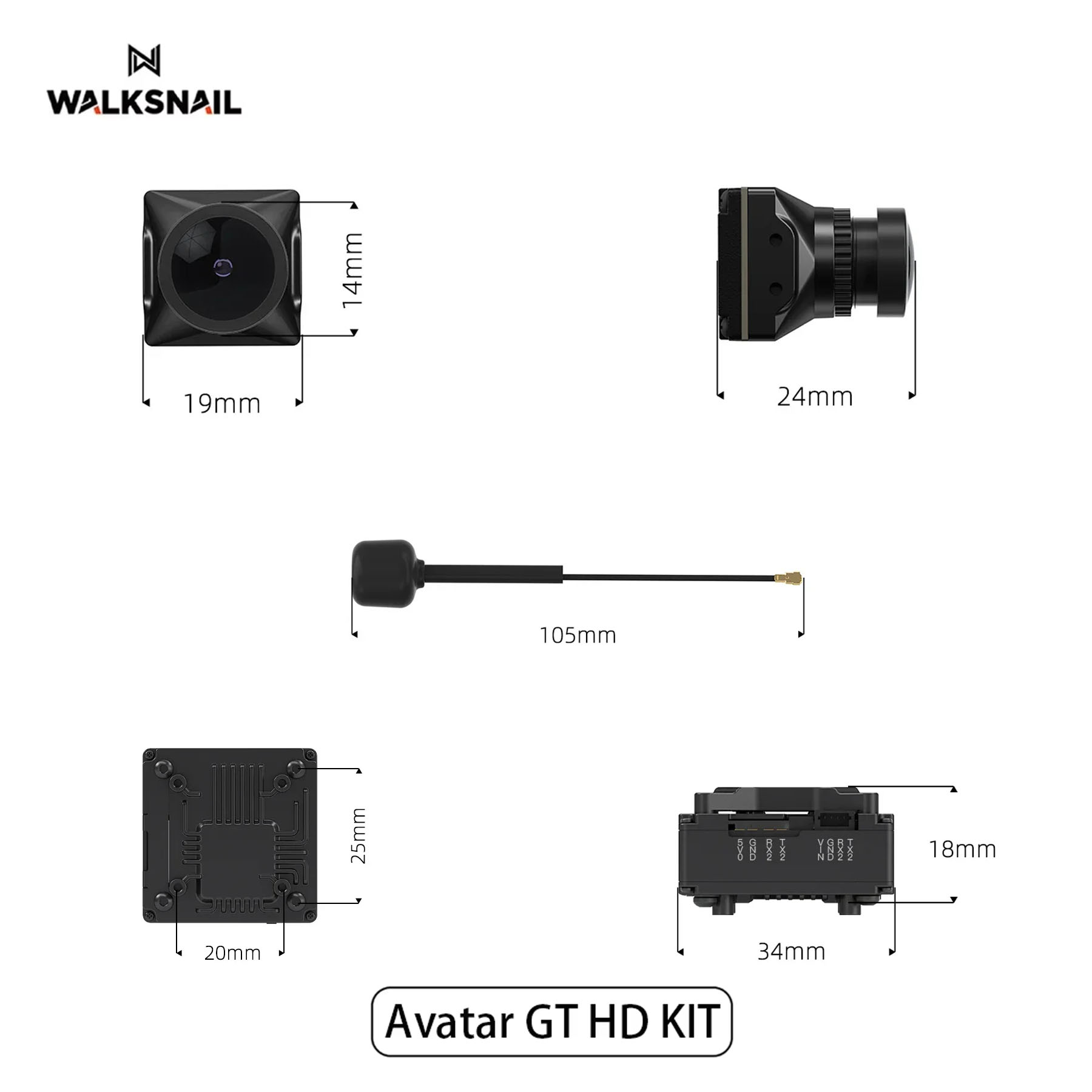 Walksnail Avatar GT HD KIT 2W  - Walksnail Avatar Gt Kit 2W Vtx avaliação e preço