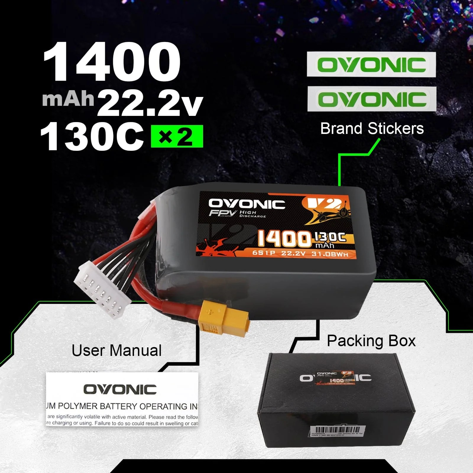 Bateria LiPo Ovonic 6S 1400mAh - Walksnail Avatar Hd Goggles X avaliação e preço